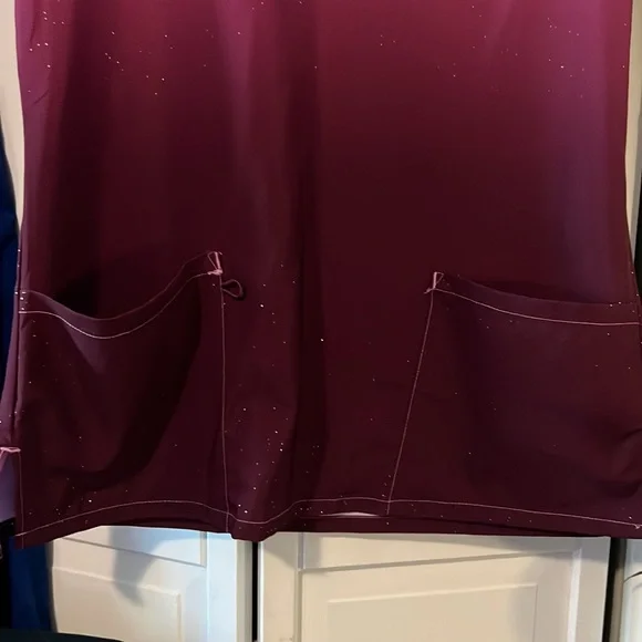 Ombré Pink Sparkly Scrub Top - Picture 2 of 8